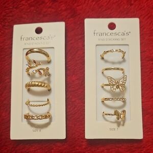 Francesca's Collections Gold Butterfly and Floral Ring Set